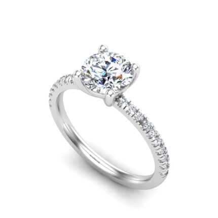 Semi-Pave Stones Engagement Ring